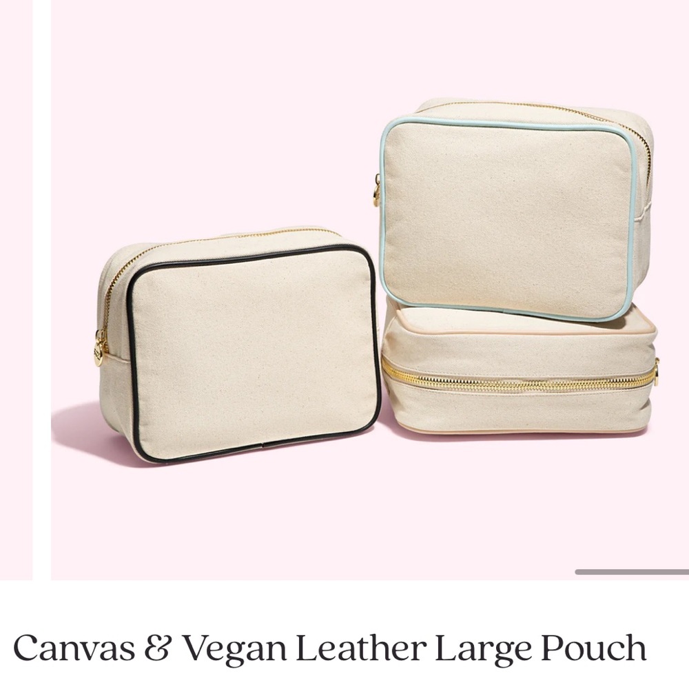 Stoney Clover Lane Large Pouch - Vegan leather, canvas in Tan with dust bag - Picture 9 of 10